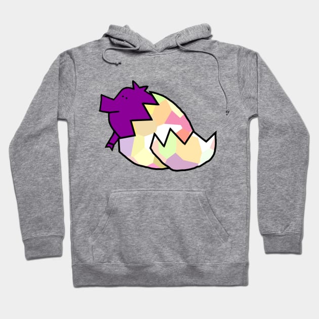 Cute Pig Hatching from Easter Egg Hoodie by ellenhenryart